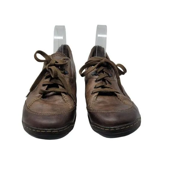 Mephisto Mobils Leather Air-Relax Lace Up Shoes 10 Brown Distressed Sneaker
