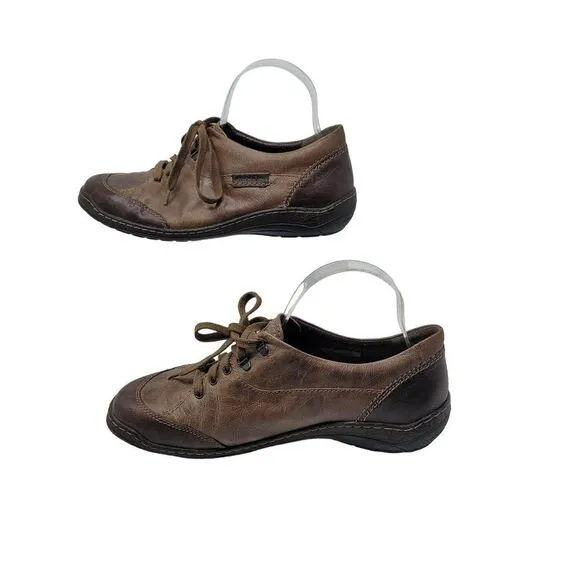 Mephisto Mobils Leather Air-Relax Lace Up Shoes 10 Brown Distressed Sneaker