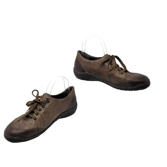 Mephisto Mobils Leather Air-Relax Lace Up Shoes 10 Brown Distressed Sneaker