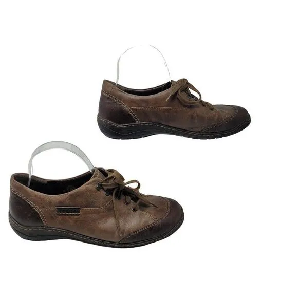 Mephisto Mobils Leather Air-Relax Lace Up Shoes 10 Brown Distressed Sneaker