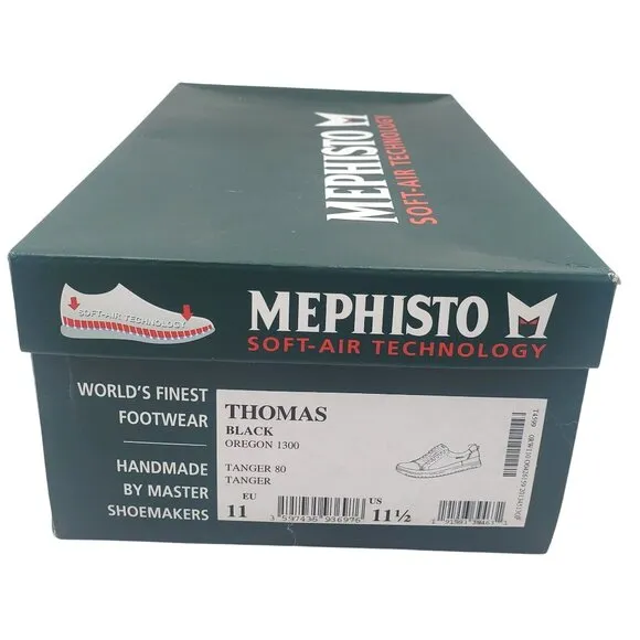 Mephisto Thomas Air Jet Men's Size 11.5 Black Leather sneaker casual shoes