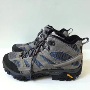 Merrell Boots Mens 10 Moab 2 Gray Blue Mid Ventilator Hiking Vibram J42485