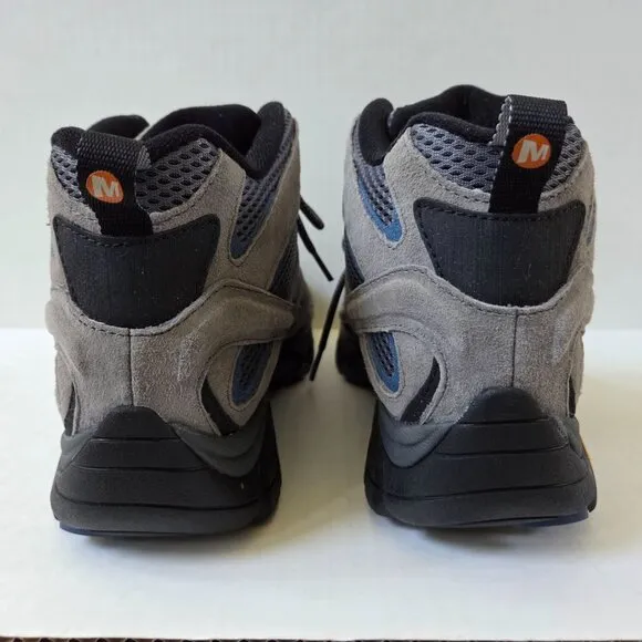 Merrell Boots Mens 10 Moab 2 Gray Blue Mid Ventilator Hiking Vibram J42485