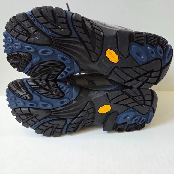 Merrell Boots Mens 10 Moab 2 Gray Blue Mid Ventilator Hiking Vibram J42485