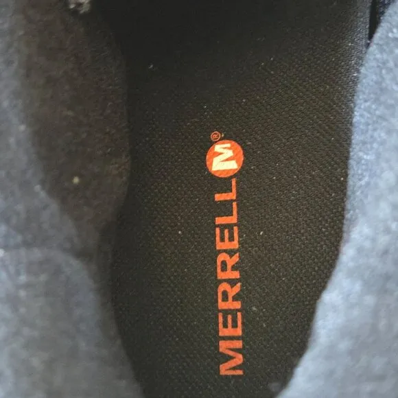 Merrell Boots Mens 10 Moab 2 Gray Blue Mid Ventilator Hiking Vibram J42485