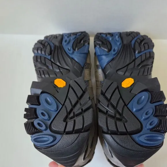 Merrell Boots Mens 10 Moab 2 Gray Blue Mid Ventilator Hiking Vibram J42485