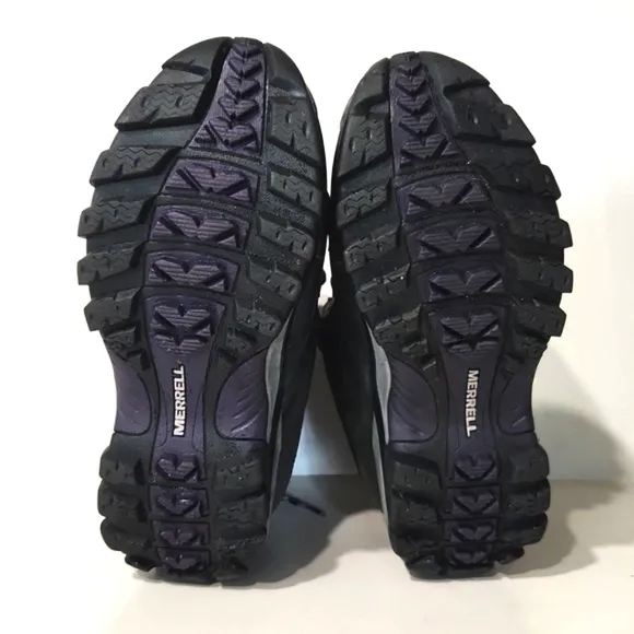 Merrell Whiteout Waterproof Hiking Boots Black Purple Size 9 EUC