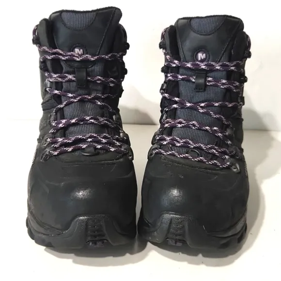Merrell Whiteout Waterproof Hiking Boots Black Purple Size 9 EUC