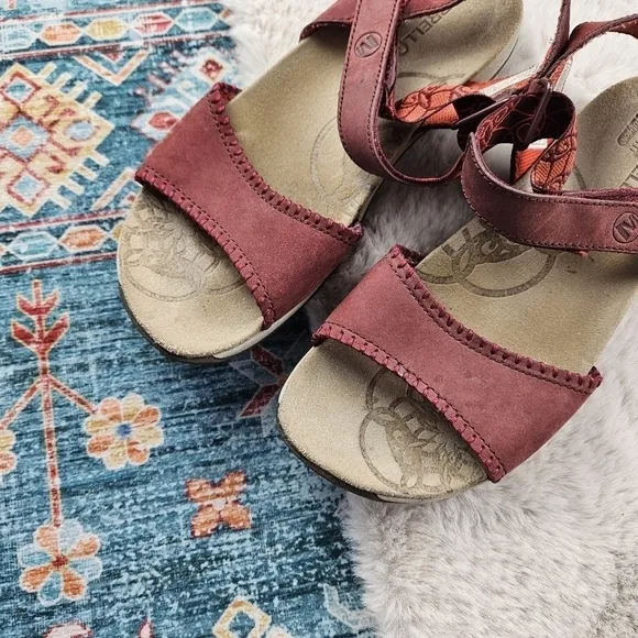 Merrell Women US 6 Sandals Hibiscus Port Slingback Red Comfort Walking Shoes