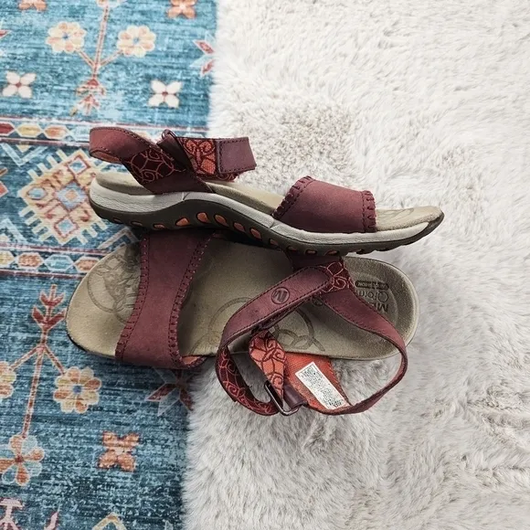 Merrell Women US 6 Sandals Hibiscus Port Slingback Red Comfort Walking Shoes