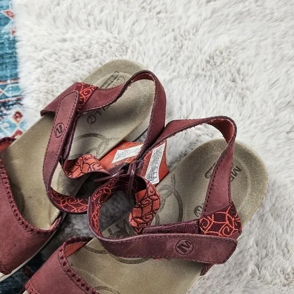 Merrell Women US 6 Sandals Hibiscus Port Slingback Red Comfort Walking Shoes