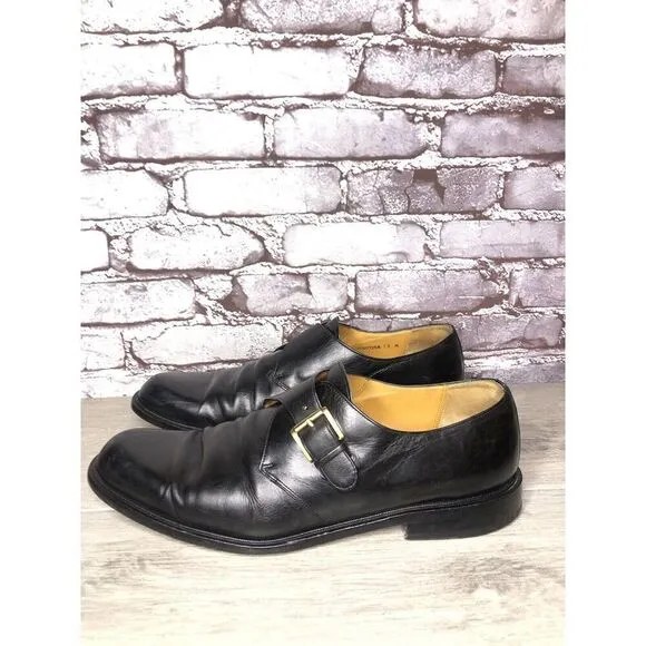 Mezlan Tortosa Black Leather Monk Strap Leather Dress Shoes Men’s Sz 13M US/46EU