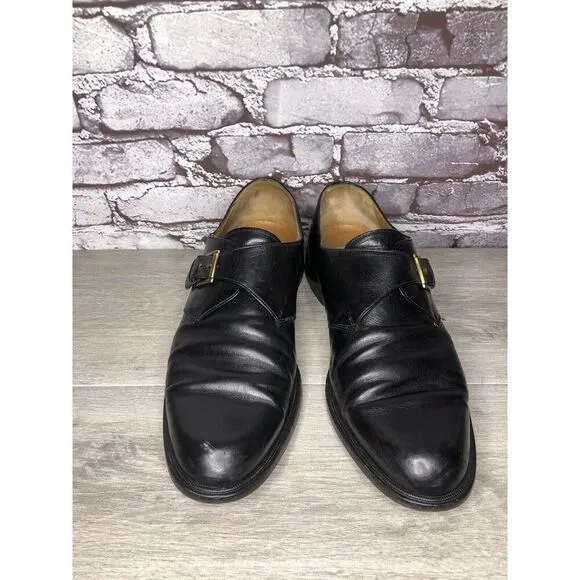 Mezlan Tortosa Black Leather Monk Strap Leather Dress Shoes Men’s Sz 13M US/46EU