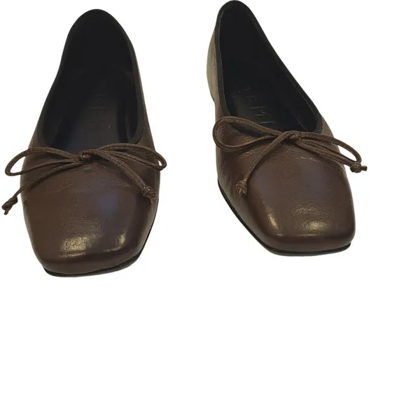 M.Gemi The Danza Flats Leather Brown Ballet Shoes Hidden Wedge 36 EU 6 US Italy