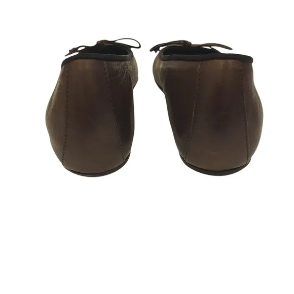 M.Gemi The Danza Flats Leather Brown Ballet Shoes Hidden Wedge 36 EU 6 US Italy