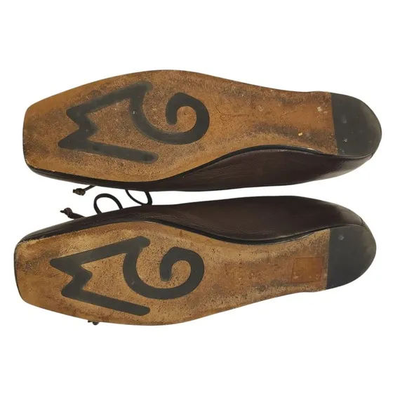 M.Gemi The Danza Flats Leather Brown Ballet Shoes Hidden Wedge 36 EU 6 US Italy