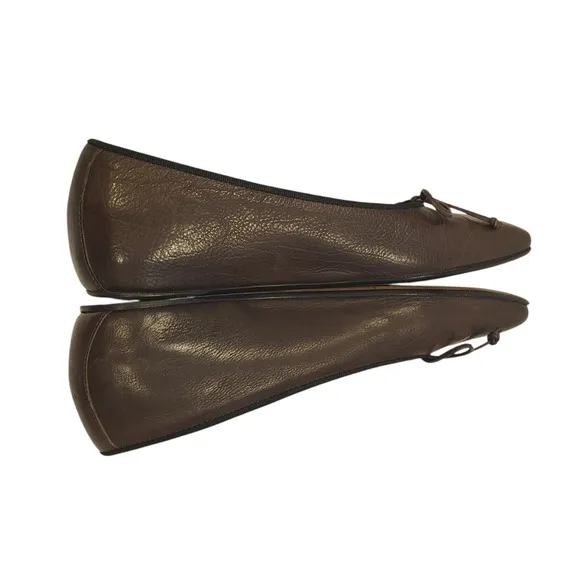 M.Gemi The Danza Flats Leather Brown Ballet Shoes Hidden Wedge 36 EU 6 US Italy