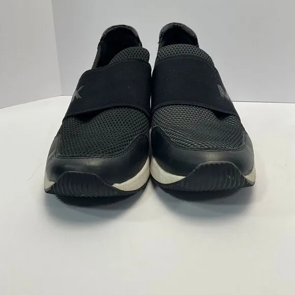 Michael Kors Felix Slip On Sneakers Black Glitter Mesh Athletic‎ Fashion Comfort