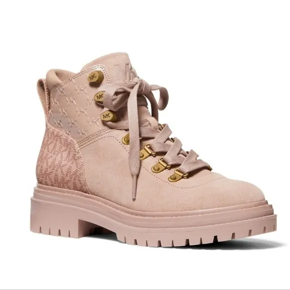 MICHAEL KORS WOMEN'S HIKING BOOTS SIGNATURE SUEDE DEMPSEY SIZE 10 &amp; 11
