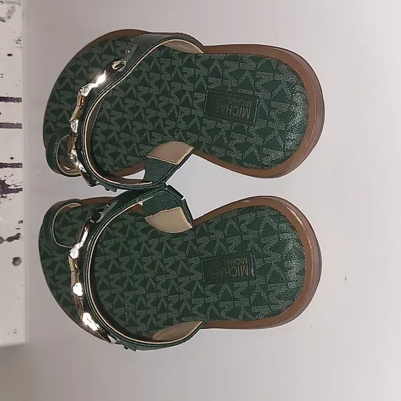 Micheal Kors Green And Gold Sandals, Sz 7.5