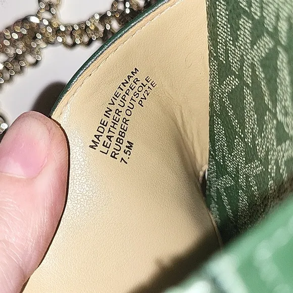 Micheal Kors Green And Gold Sandals, Sz 7.5