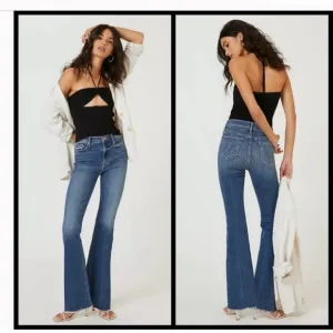 MOTHER The Weekender Fray, in Walking on Coals mid rise flare jeans size 32