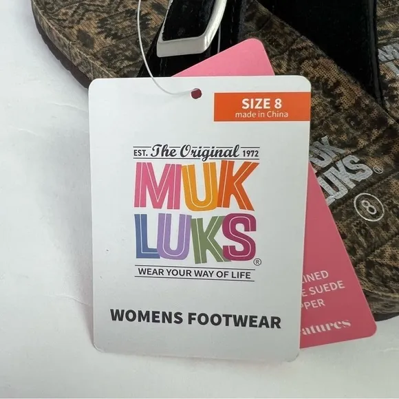 Muk Luks Women’s Sandals Sz 8 Jet Black Genuine Suede Upper Molded Footbed