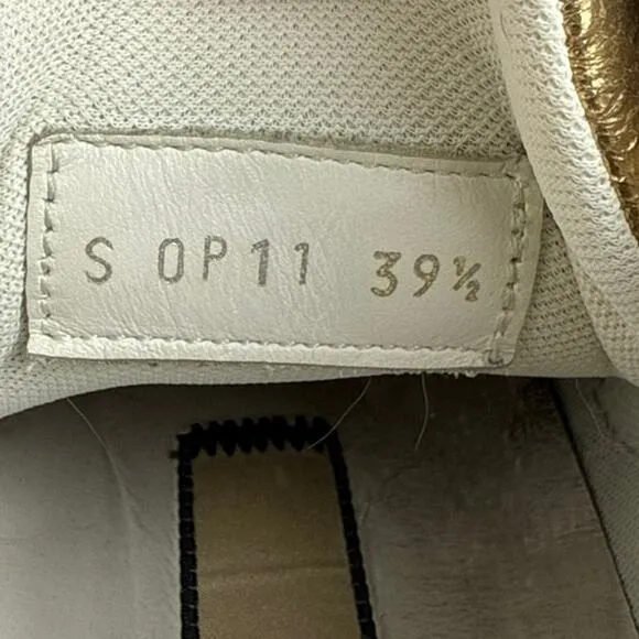 Nº21 Billy Silver Gold Leather Low Top Lace Up Athletic Sneakers Shoes 39.5 US 9