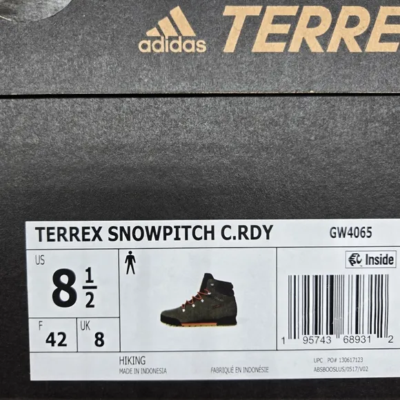 New adidas Terrex Snowpitch Cold.Rdy Men’s Winter Hiking Boots Size 8.5