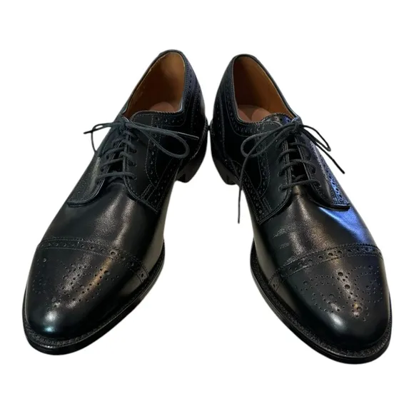 New Allen Edmonds Sanford Black Leather Lace-up Oxford Dress Shoes 9  9B