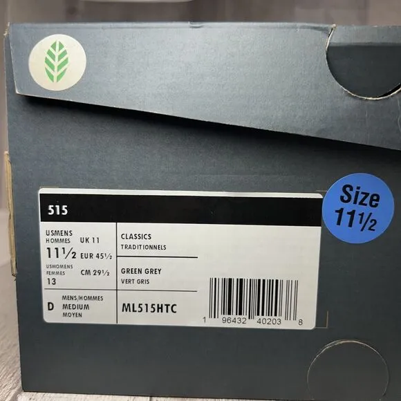 New Balance 515 Men's Sneakers Shoes Suede Mesh Olive Green Size 11.5 ML515HTC