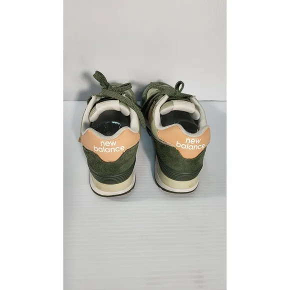 New Balance 574 Sneakers Olive Green Suede Casual Walking Shoes