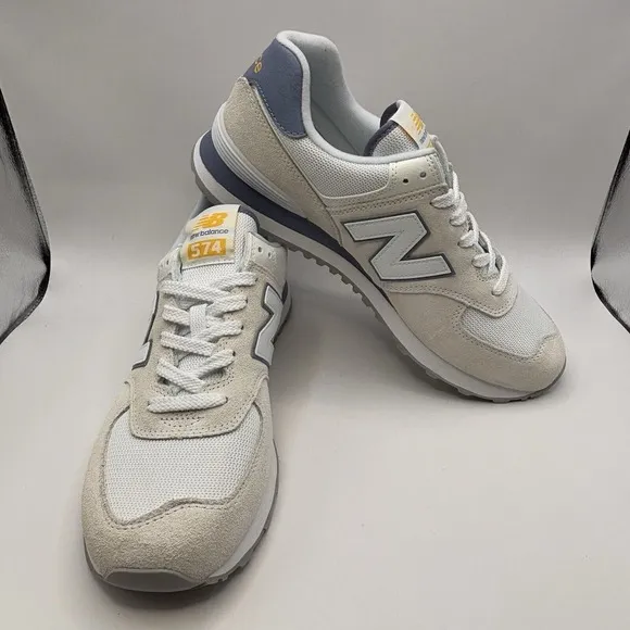New Balance 574 White Grey Casual Lifestyle Shoes WL574CM3 Women's Size 11 B New