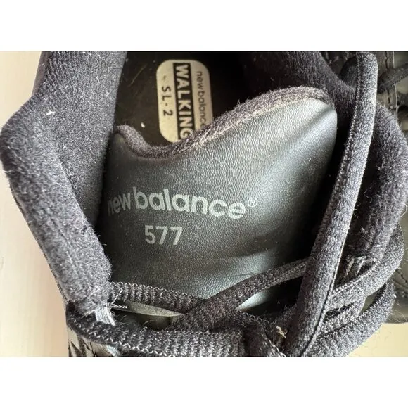 New Balance 577 Black Lace Up Walking Sneakers Shoes MW577BK Men's 8.5 Wide 2E
