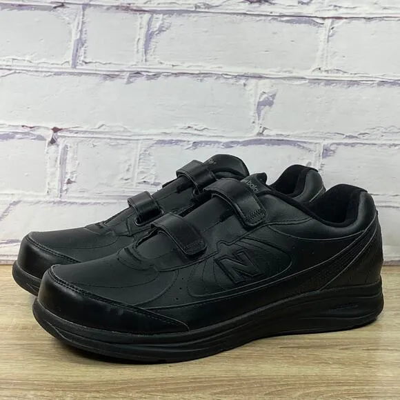 New Balance 577 Black Walking Shoes Men's 13 Wide 4E Hook Loop Sneakers MW577VK