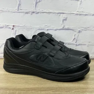 New Balance 577 Black Walking Shoes Men's 13 Wide 4E Hook Loop Sneakers MW577VK