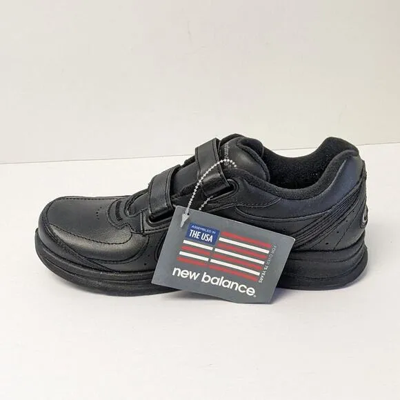 New Balance 577 Walking Shoes, Black Leather, Women's 7 Narrow