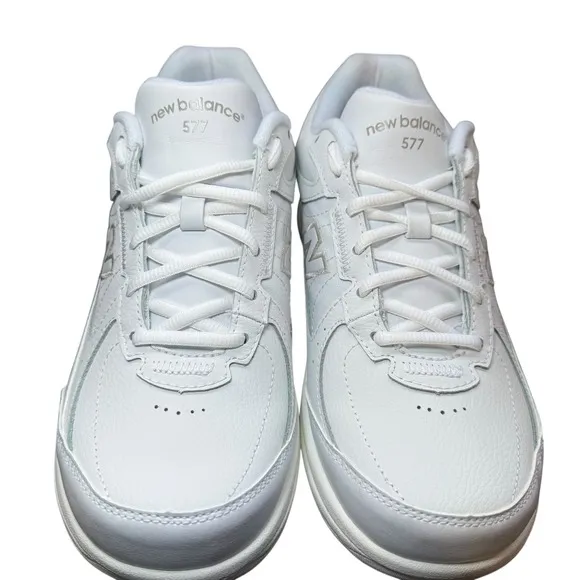 New Balance 577 Walking Shoes White Leather WW577WT Women's 9 Men's 7.5