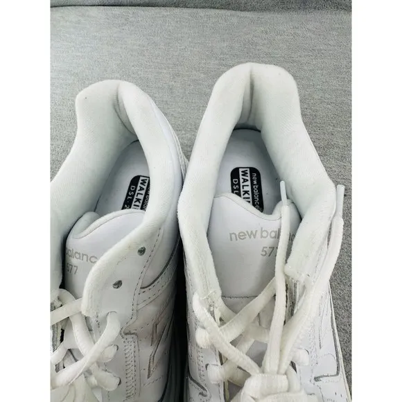 NEW BALANCE 577- WW577WT White Leather Comfort Walking Shoes SIZE 9 (B10)