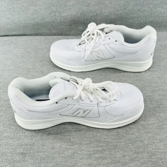 NEW BALANCE 577- WW577WT White Leather Comfort Walking Shoes SIZE 9 (B10)