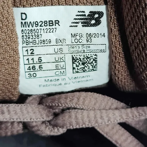 New Balance 928 Brown Comfort Leather Sneakers Walking Shoe  Men's Size 12