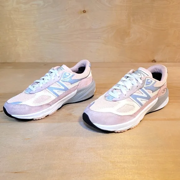 New Balance 990v6 Pink Haze And Gray Sneakers with Athletic Silhouette Size 2Y