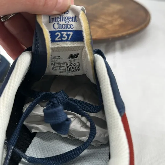 New Balance Shoes Mens 9.5 Wm 11 D 237 Mesh Suede Red White Blue Sneakers