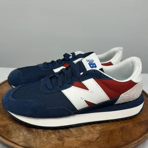 New Balance Shoes Mens 9.5 Wm 11 D 237 Mesh Suede Red White Blue Sneakers
