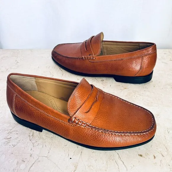 NEW Brass Boot Walking Glove Leather Shoes 10.5 W Saddle Tan Brown Penny Loafers