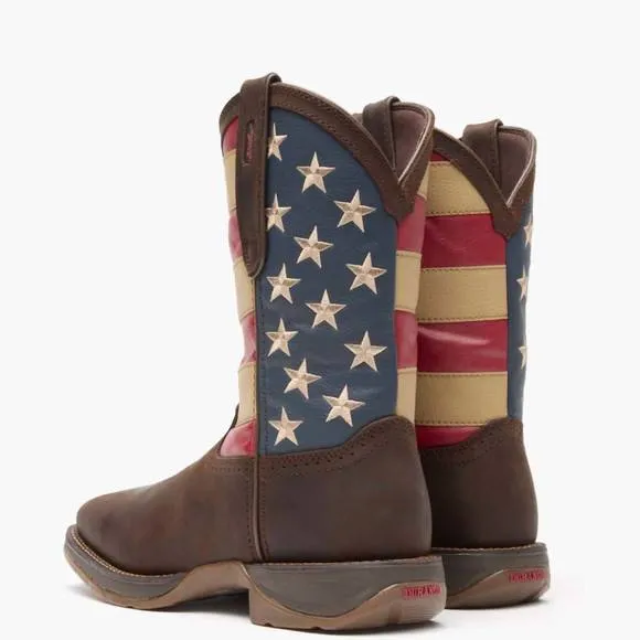 NEW DURANGO BOOTS men's patriot flag rebel boot in red/white/blue