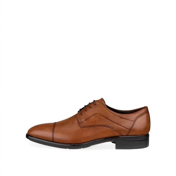 NEW ECCO men's citytray 2 cap toe dress shoe in amber