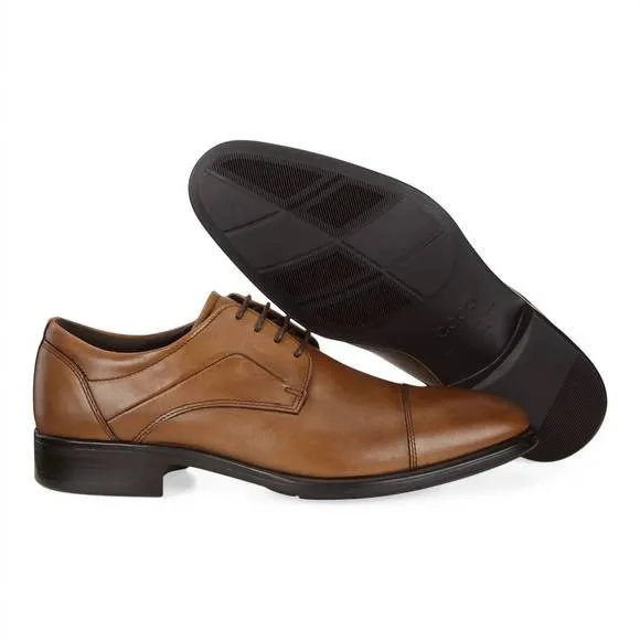 NEW ECCO men's citytray 2 cap toe dress shoe in amber