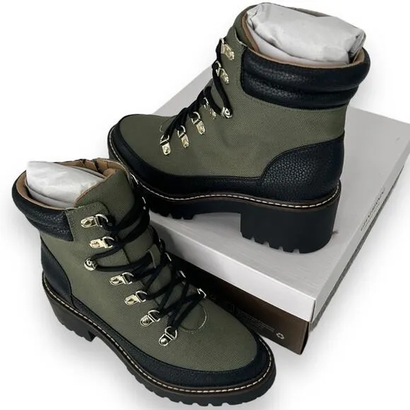 NEW Giani Bernini Olive Green Chunky Boots Size 5.5 Lace Up Hiking Gorpcore NWT