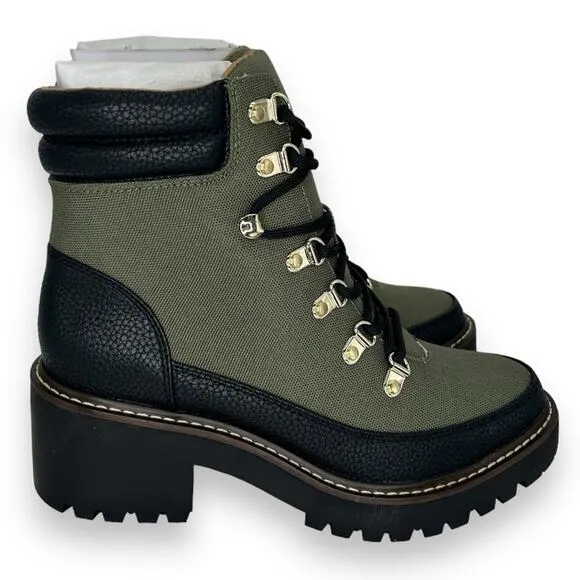 NEW Giani Bernini Olive Green Chunky Boots Size 5.5 Lace Up Hiking Gorpcore NWT